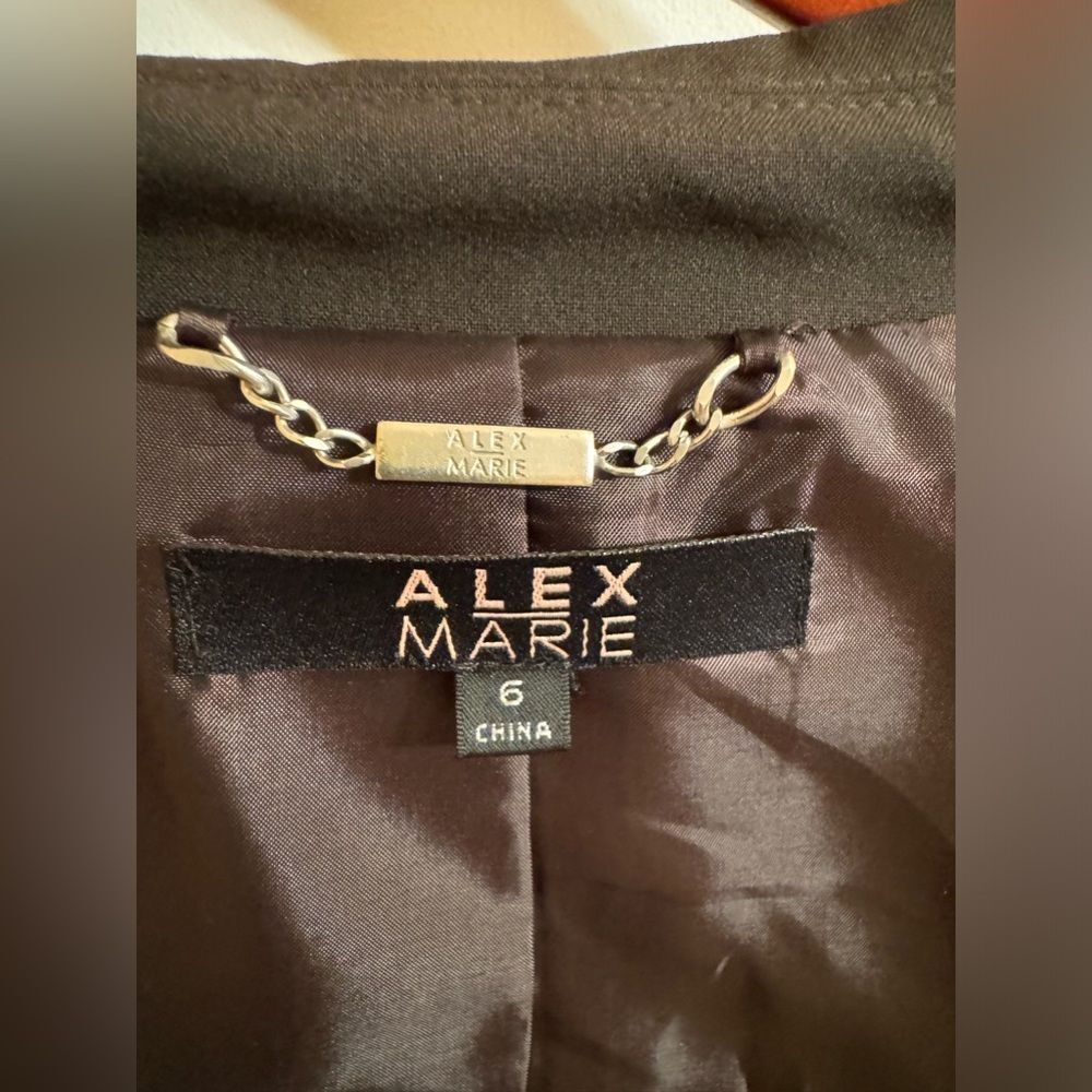 NWT Alex Marie 2pc Women’s Black Pant Suit Size 6 - Picture 3 of 16